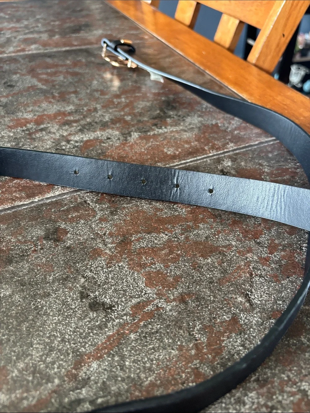 bebe Black Belt with Gold Double-Ring Buckle